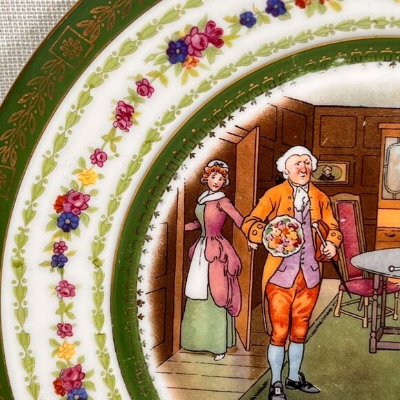 Vintage Imperial Crown Porcelain Plate China Austria The Rivals by Victor Venner - Picture 3 of 8